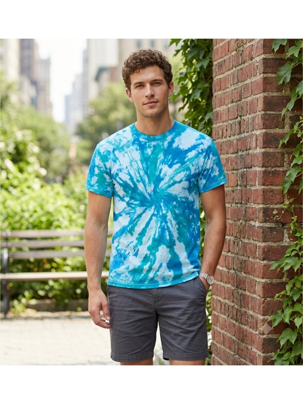 Men's Crewneck Short Sleeve Tie Dye Tee